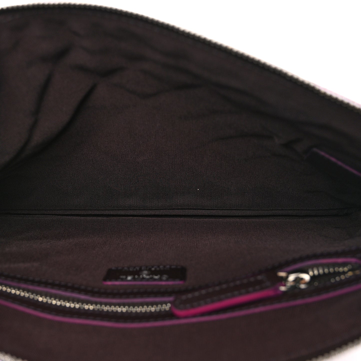 Iridescent Crumpled Calfskin CC Ripples Medium Cosmetic Case Purple