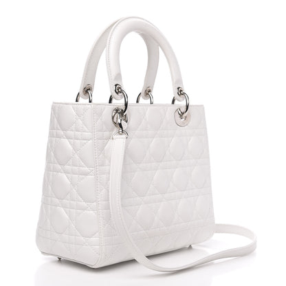Christian Dior Lambskin Cannage Medium Lady Dior White 3 of 11