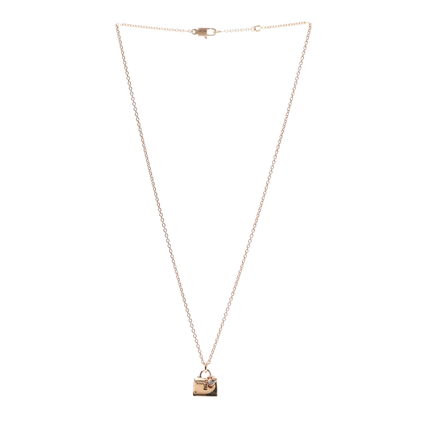 18K Rose Gold Diamond Kelly Pendant Necklace