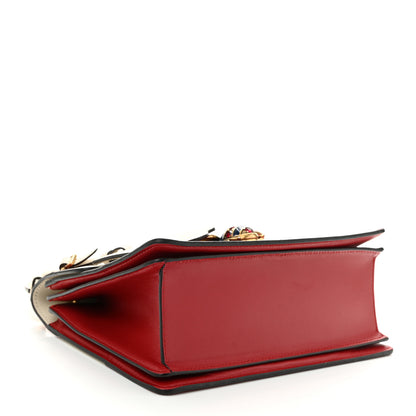 Gucci Calfskin Sylvie Web Small Queen Margaret Top Handle Bag Hibiscus Red Mystic White 4 of 10