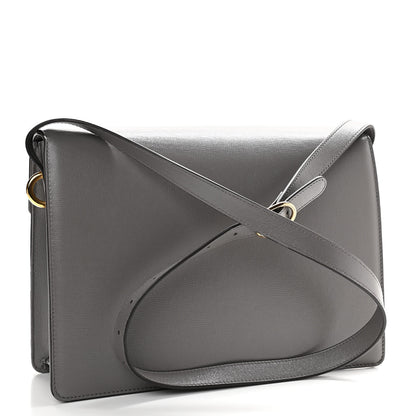 Gucci Textured Calfskin Medium Torchon GG Ring Shoulder Bag Grey 3 of 10