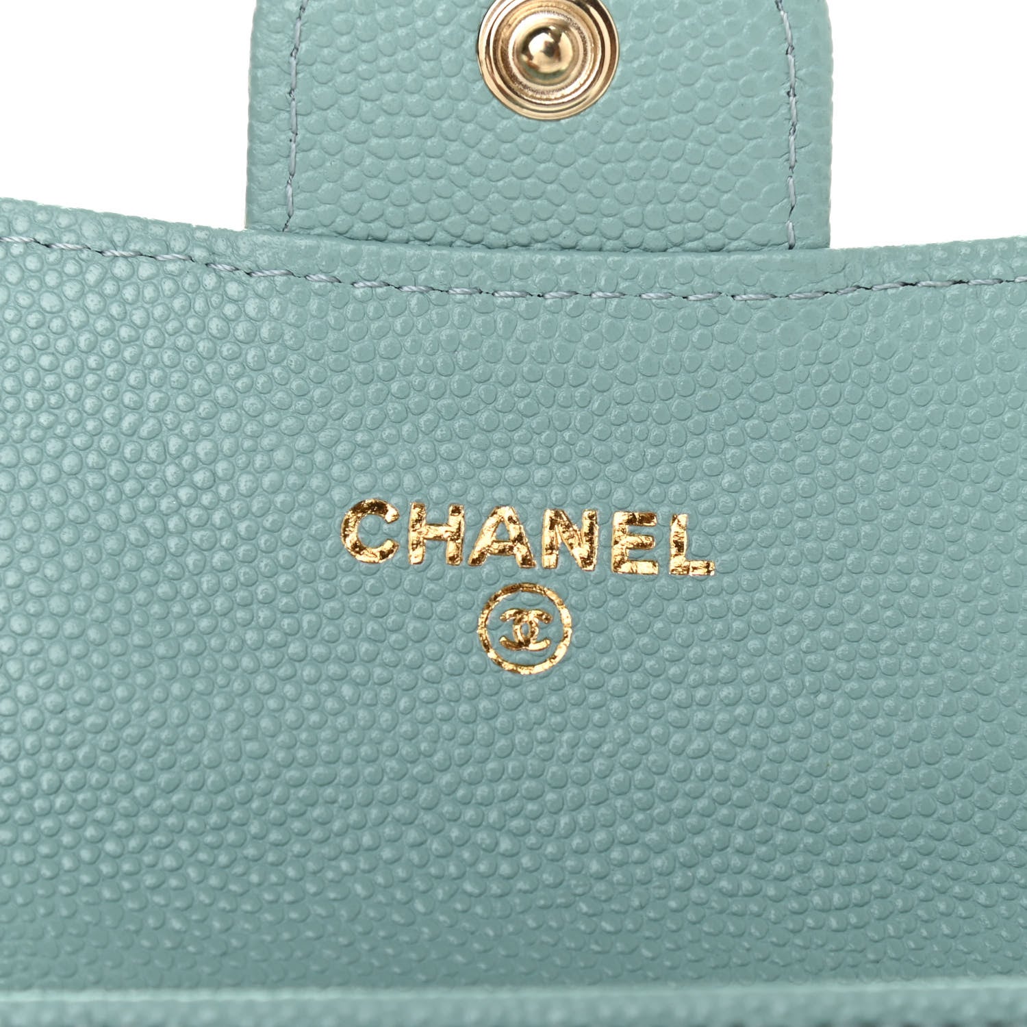 Chanel Caviar Quilted Flap Card Holder Wallet Light Blue 6 of 8