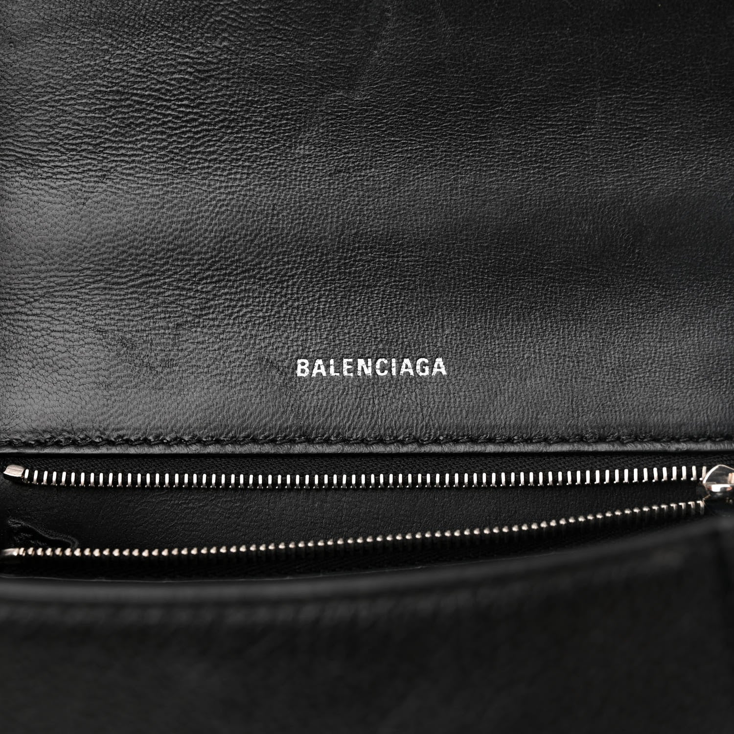 Balenciaga Grained Calfskin Small Hourglass Top Handle Bag Black 6 of 11