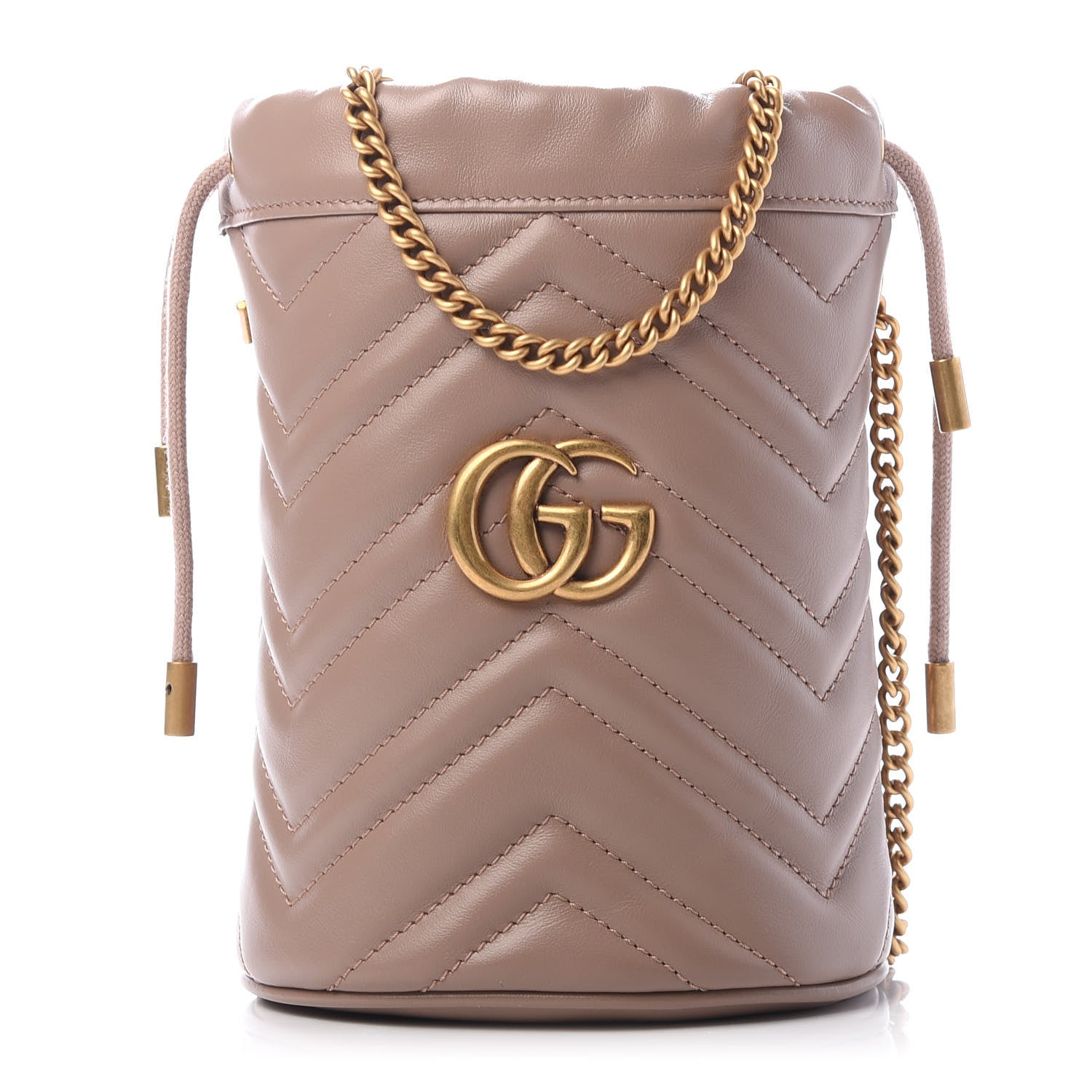 Gucci Calfskin Matelasse Mini GG Marmont 2.0 Bucket Bag Porcelain Rose 1 of 10