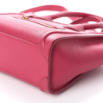 Celine Drummed Calfskin Nano Luggage Fuchsia 8 of 8