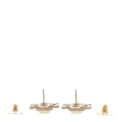 Chanel Flower CC Earrings Beige Gold 3 of 5