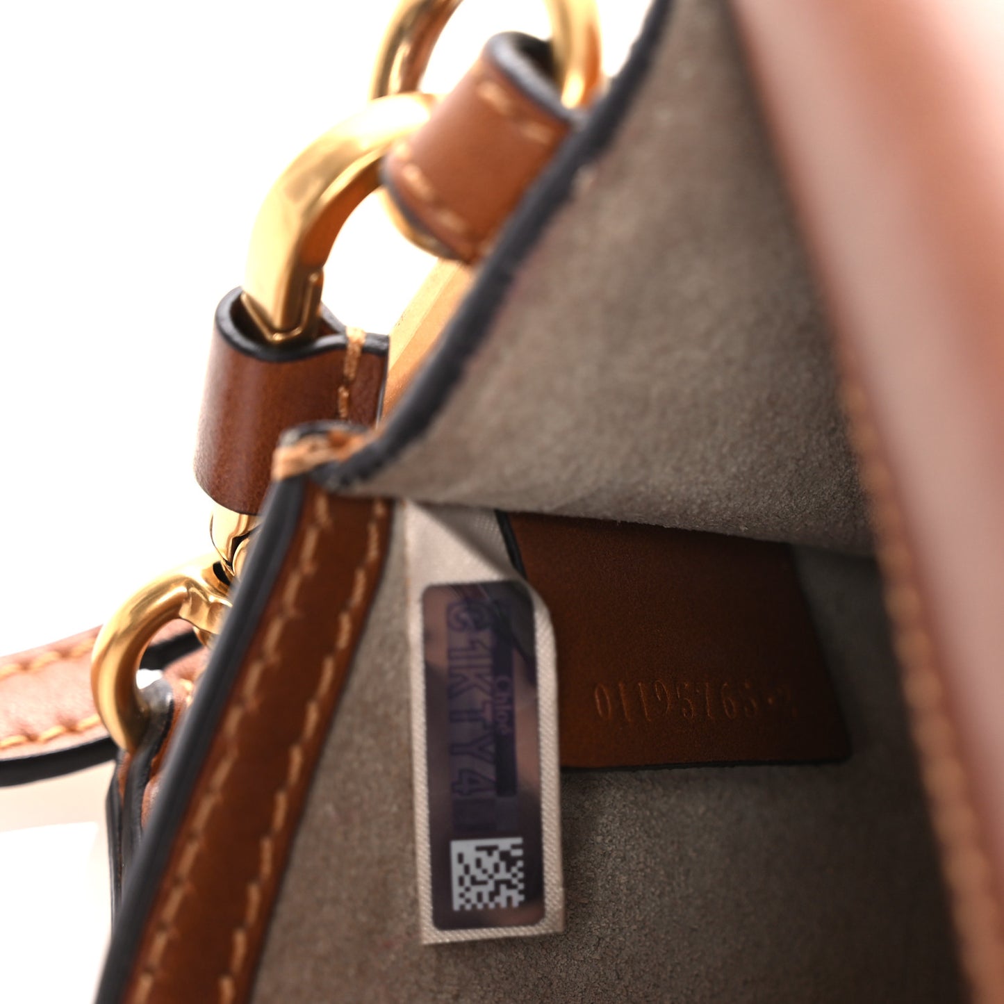 Calfskin Suede Small Nile Bracelet Bag Caramel