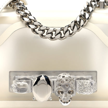 Alexander McQueen Calfskin Polyurethane Mini Jeweled Knuckle Satchel Clear White 7 of 9