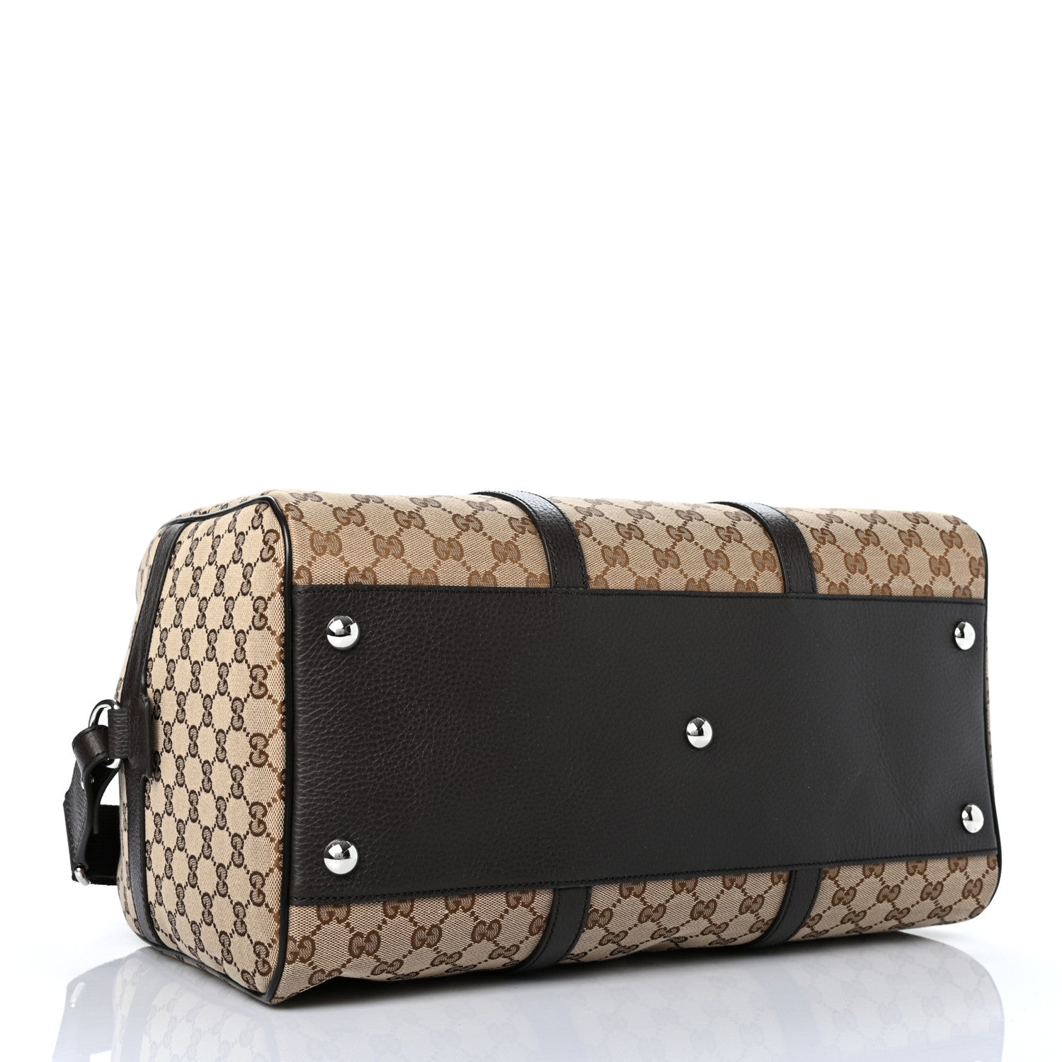 Gucci Monogram Dollar Calfskin Boston Duffle Bag Beige Ebony Testa di Moro Marrone Scuro 4 of 10