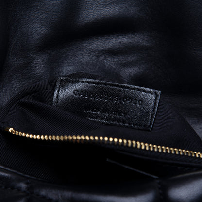 Saint Laurent Lambskin Quilted Toy Loulou Puffer Monogram Chain Satchel Black 9 of 12