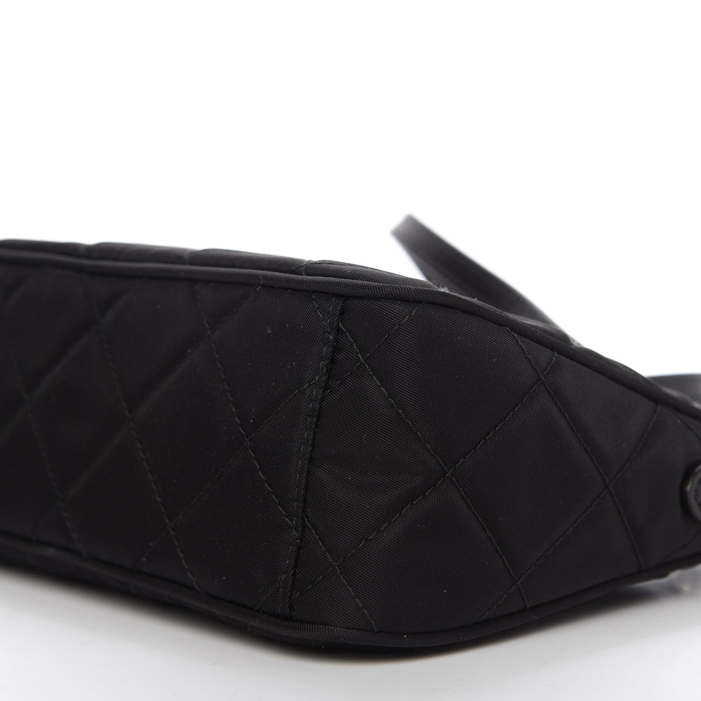 Nylon Tessuto Impuntu Quilted Crossbody Bag Black