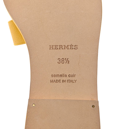 Hermes Epsom Oran Sandals 38.5 Jaune Sable 8 of 8
