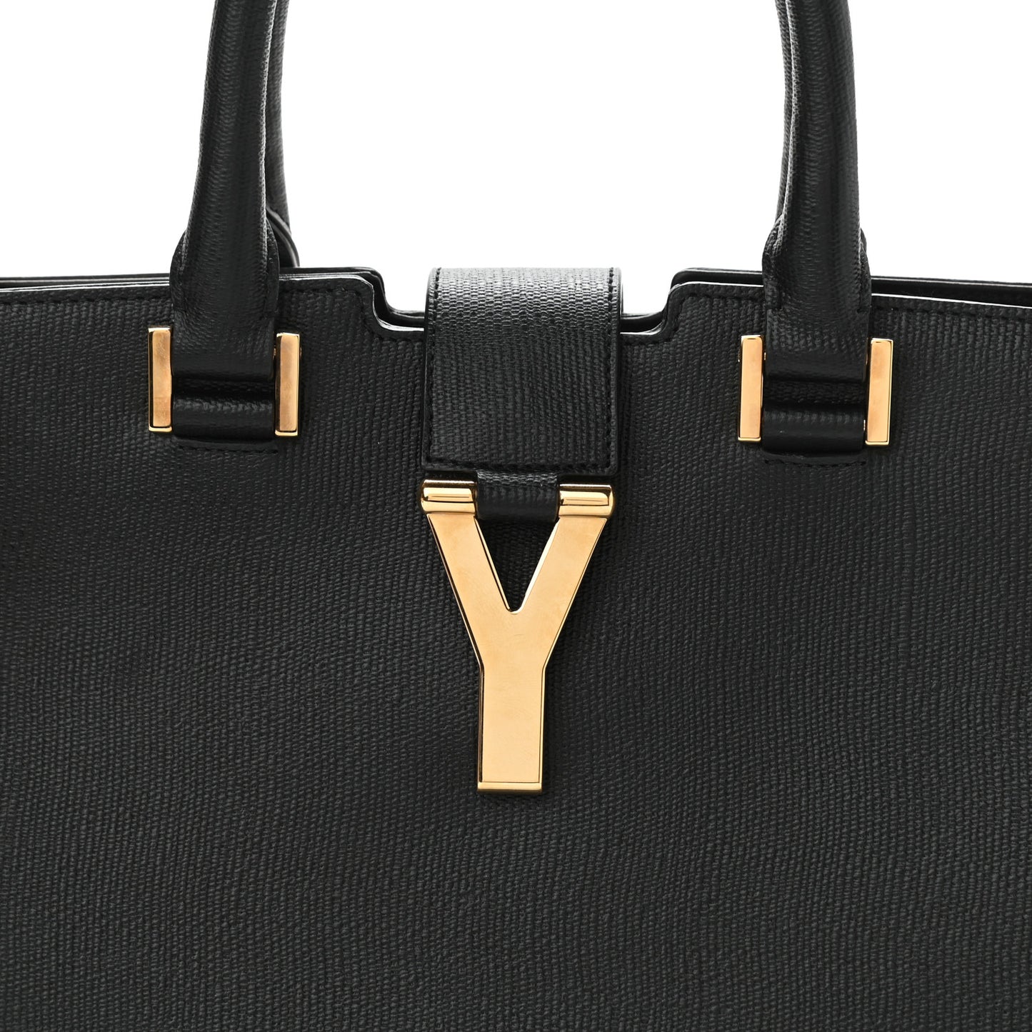 Textured Calfskin Small Classic Y Cabas Black