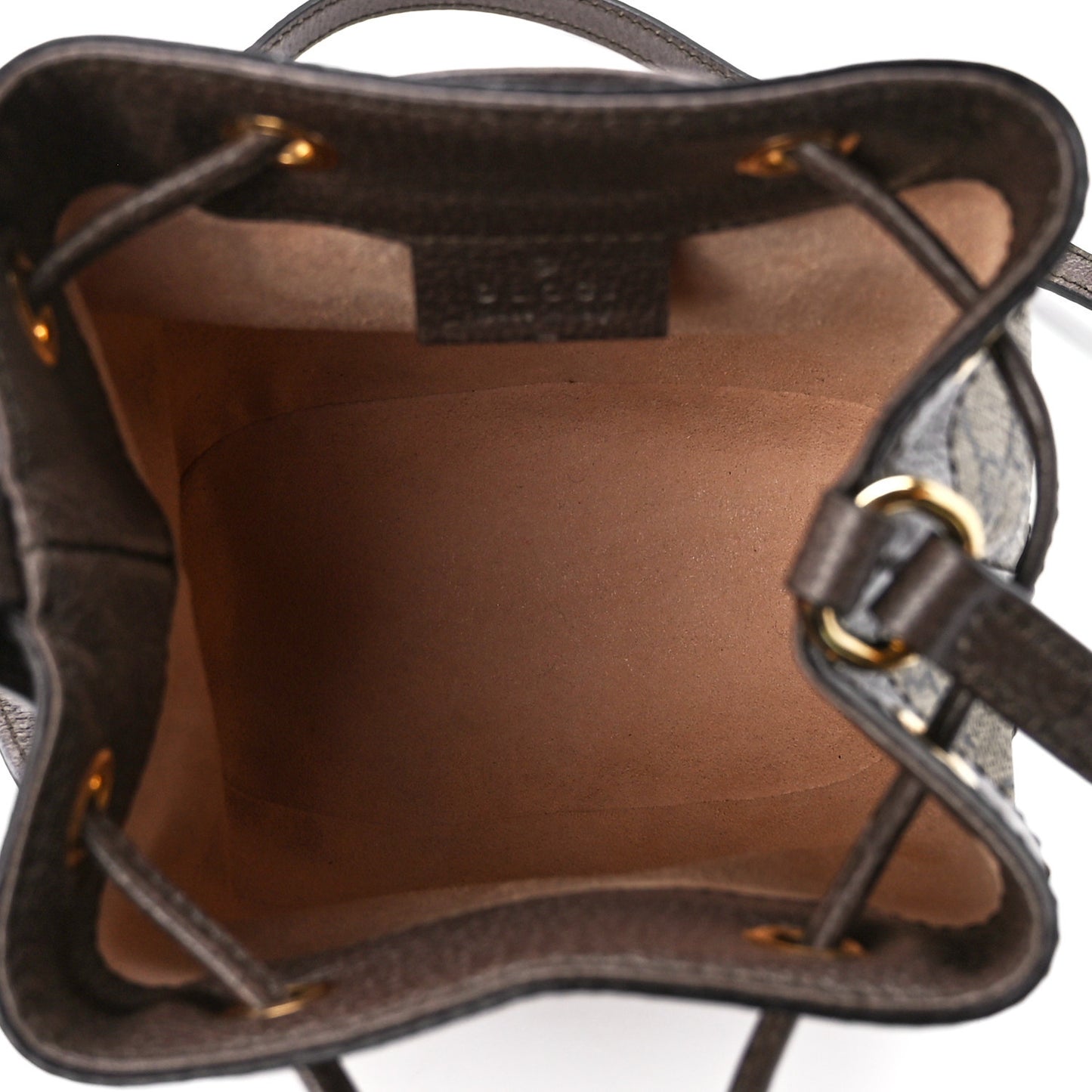 GG Supreme Monogram Web Mini Ophidia Bucket Bag Brown