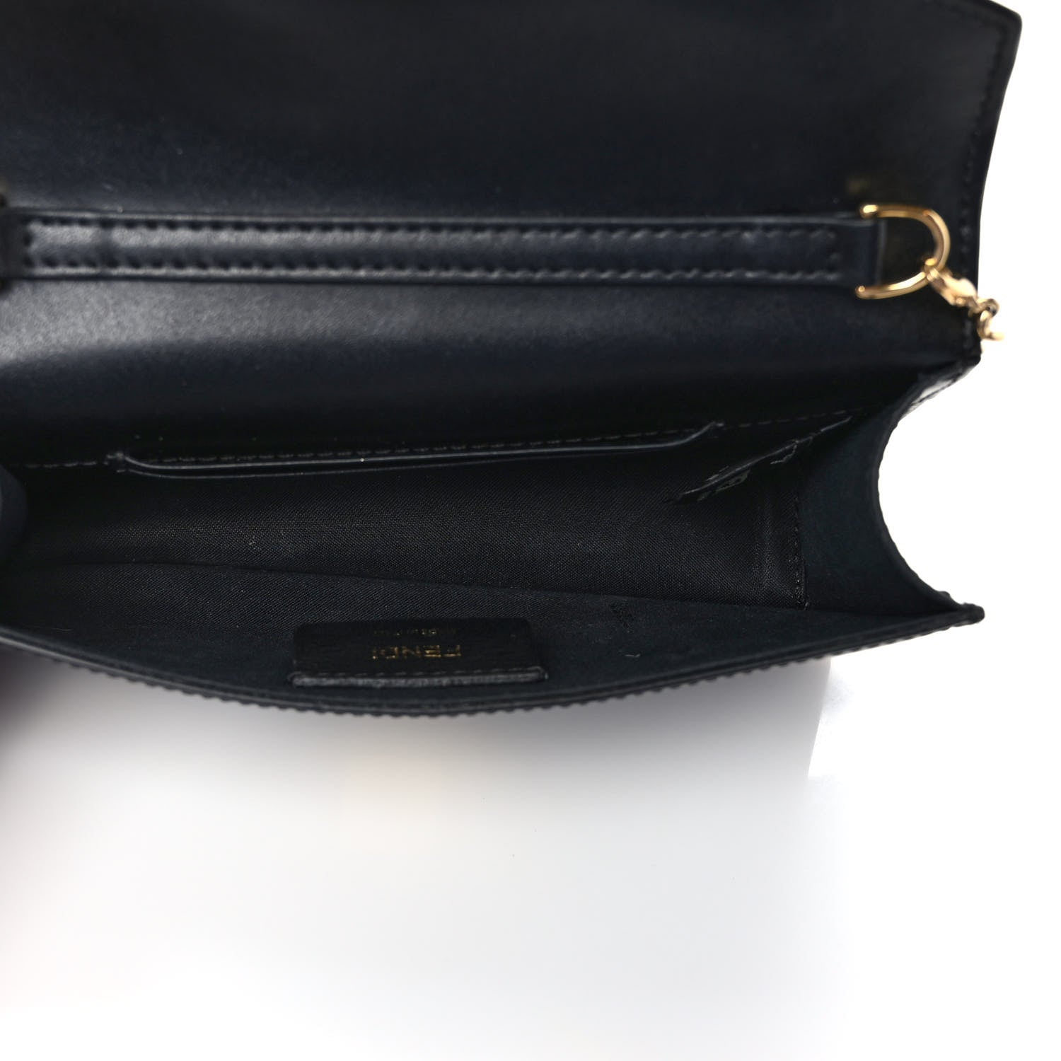 Fendi Vitello Liberty F is Fendi Bi-Color FF 1974 Embossed Envelope Belt Bag Maya Black 5 of 11
