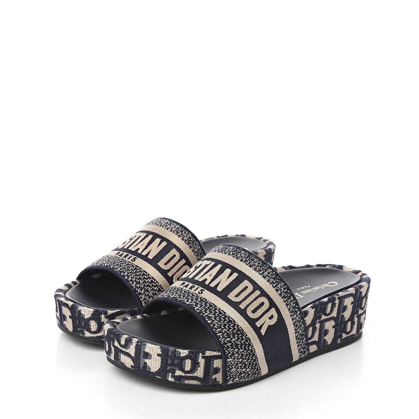 Oblique D-Way Platform Sandal 37 Deep Blue
