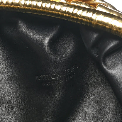 Bottega Veneta Metallic Bark Calfskin Embossed The Pouch Oversized Clutch Oro 6 of 9