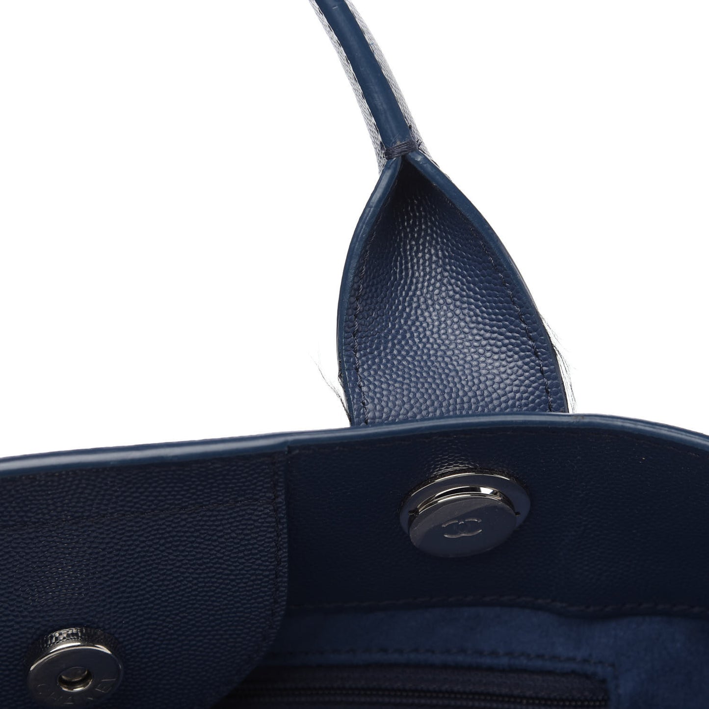 Caviar Medium Studded Deauville Tote Navy