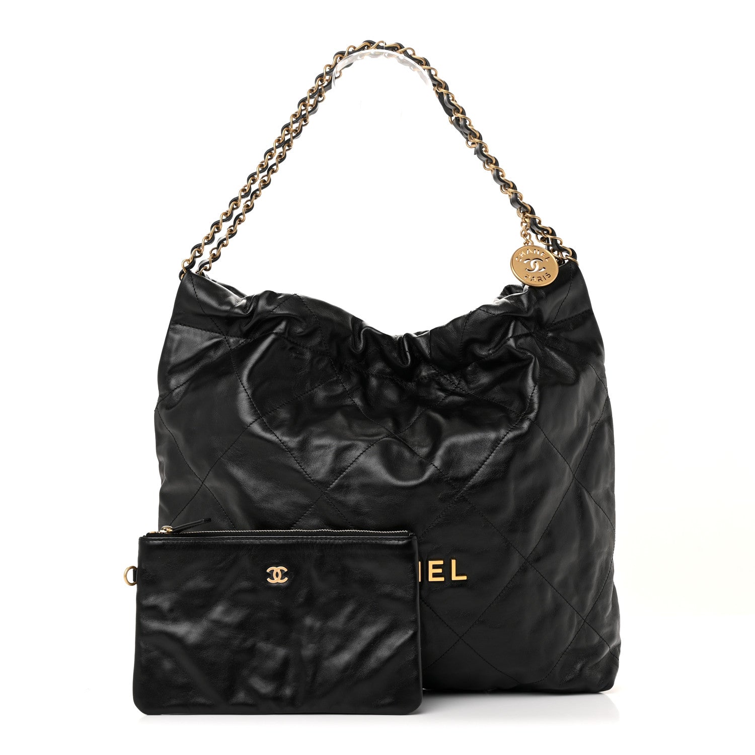 Chanel Shiny Calfskin Quilted Chanel 22 Black 3 of 12