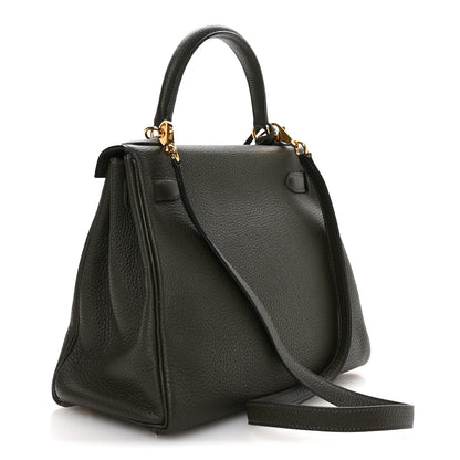 Hermes Togo Kelly Retourne 28 Vert De Gris 3 of 11