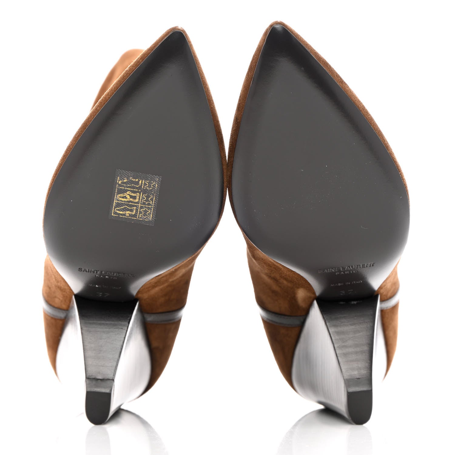 Saint Laurent Suede Liz 85 Wedge Booties 37 Brown 5 of 11