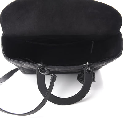 Christian Dior Ultra Matte Calfskin Cannage Large Lady Dior Black 5 of 10