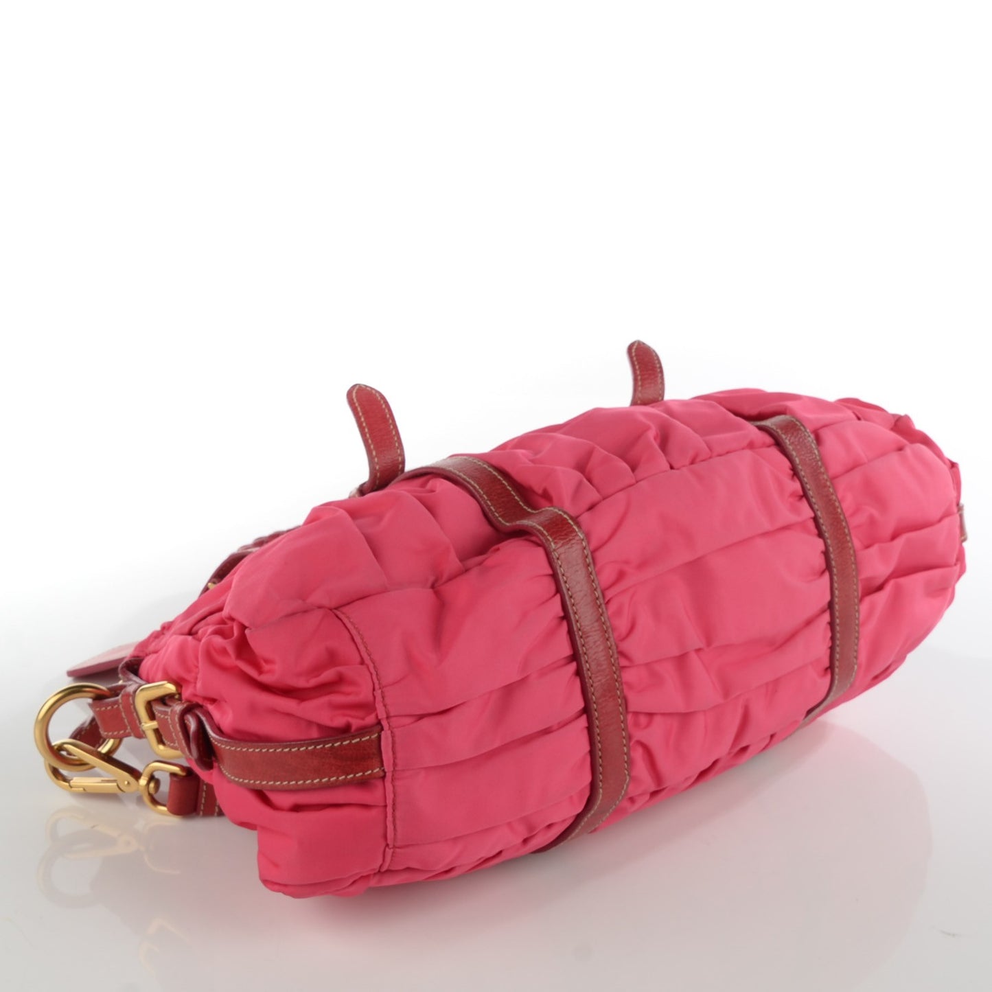 Tessuto Nylon Nappa Braided Gaufre Shoulder Bag Peonia