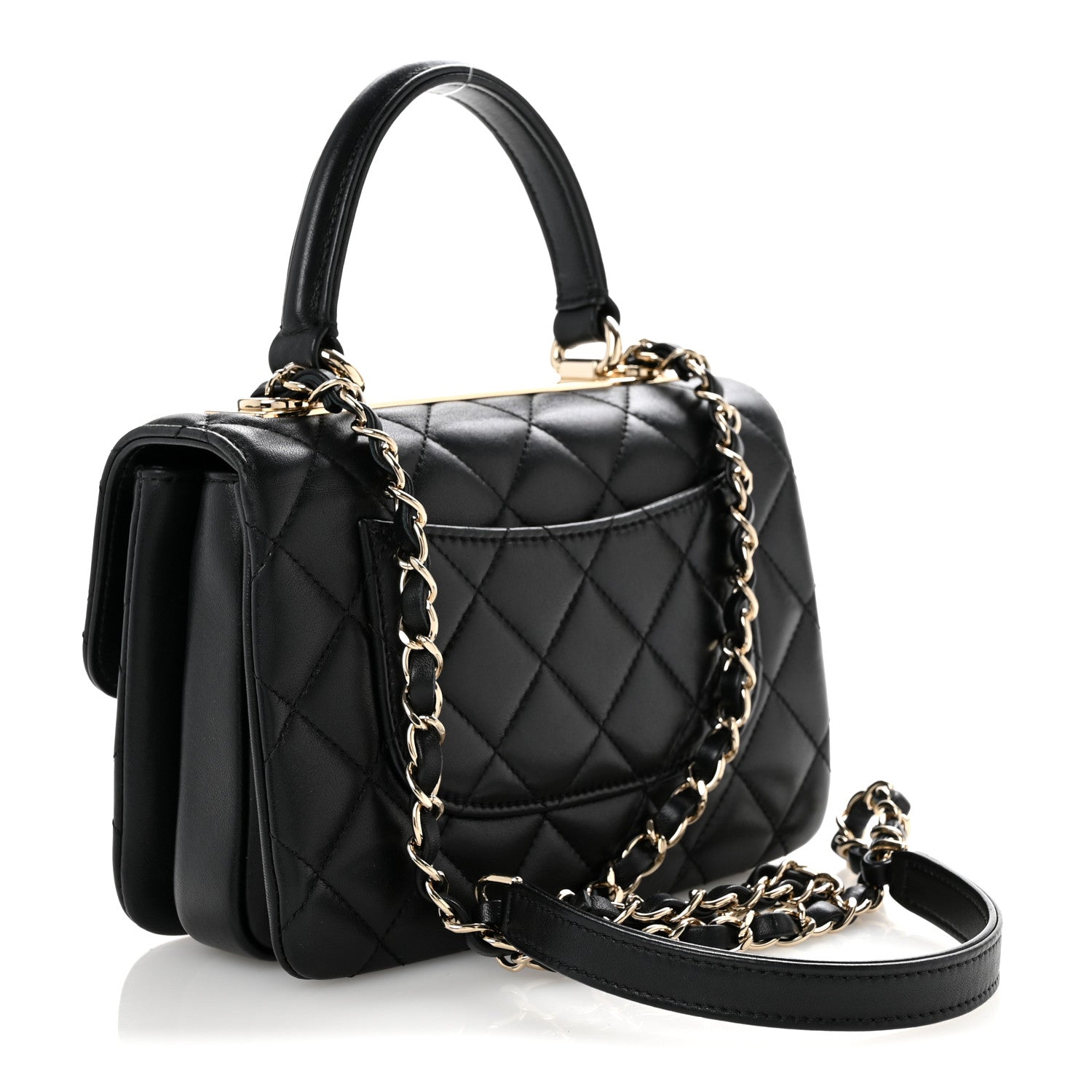 Chanel Lambskin Quilted Small Trendy CC Dual Handle Flap Bag Black 3 of 13