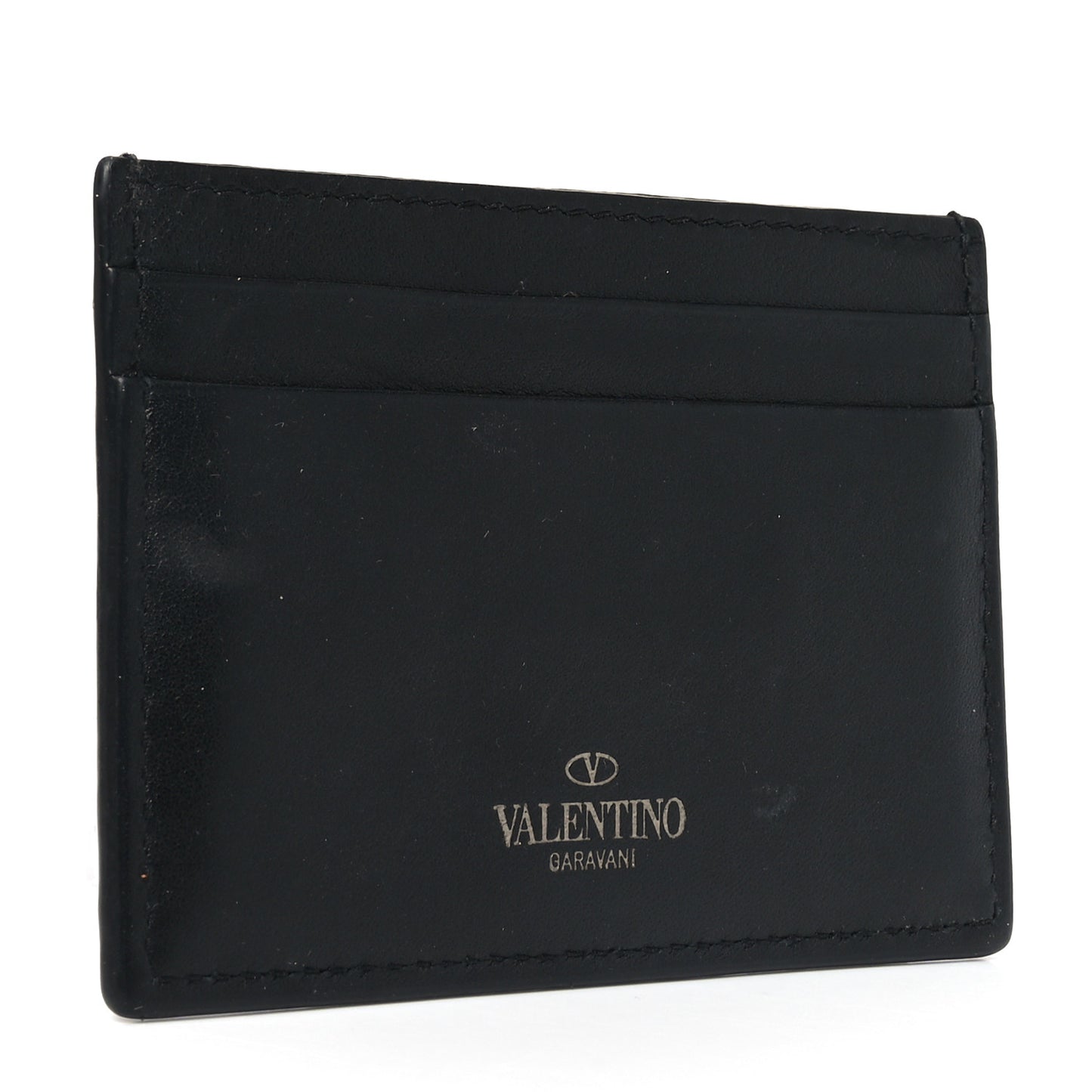 Vitello Rockstud Card Holder Black