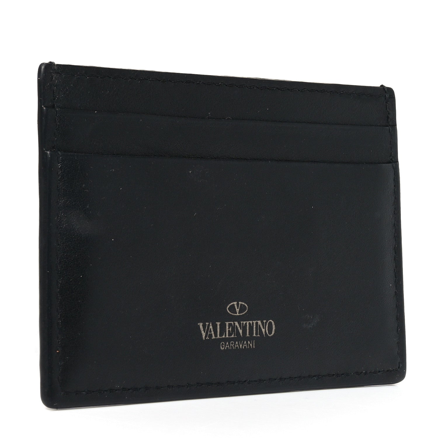 Valentino Garavani Vitello Rockstud Card Holder Black 3 of 6