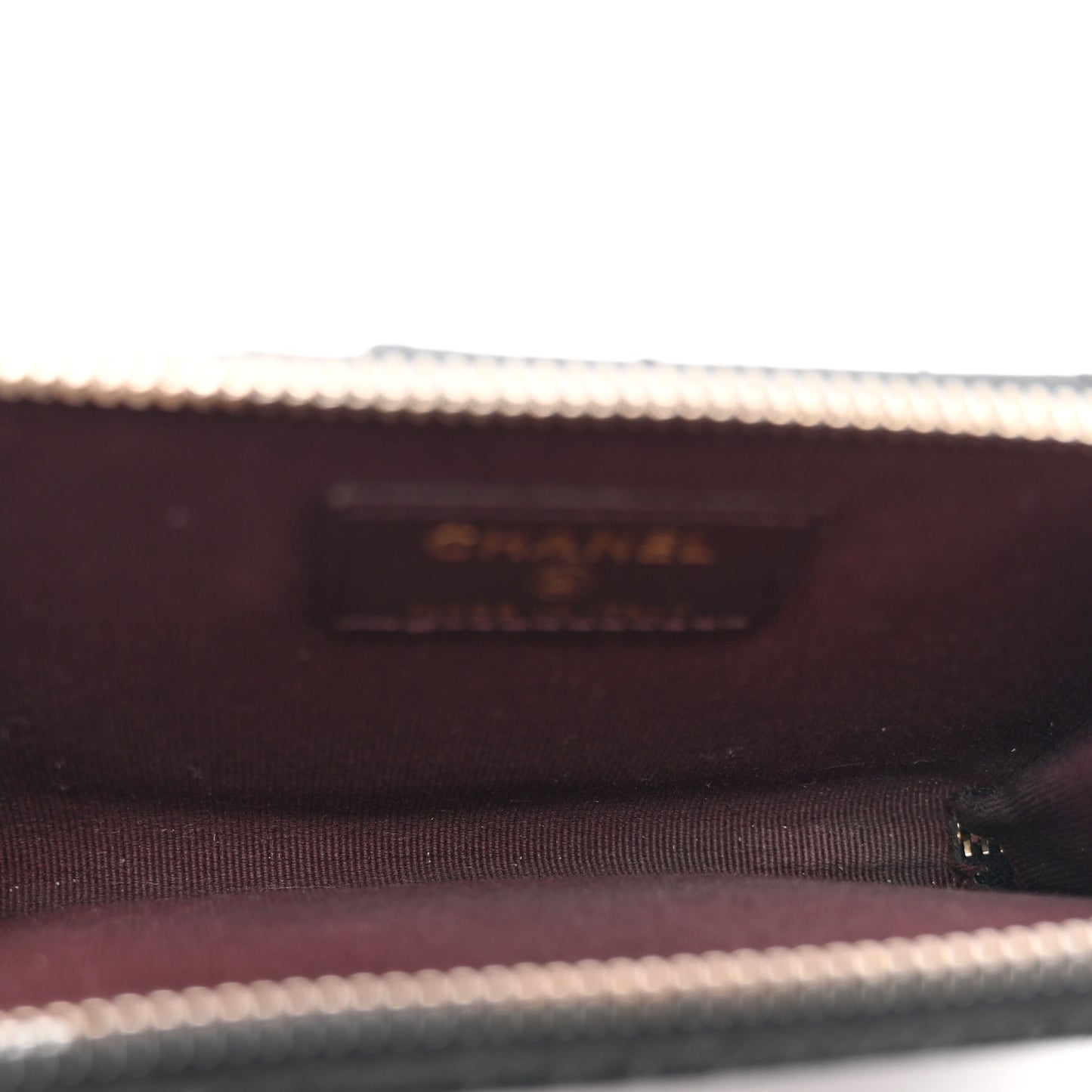 Caviar Quilted CC Zip Around Card Holder Black