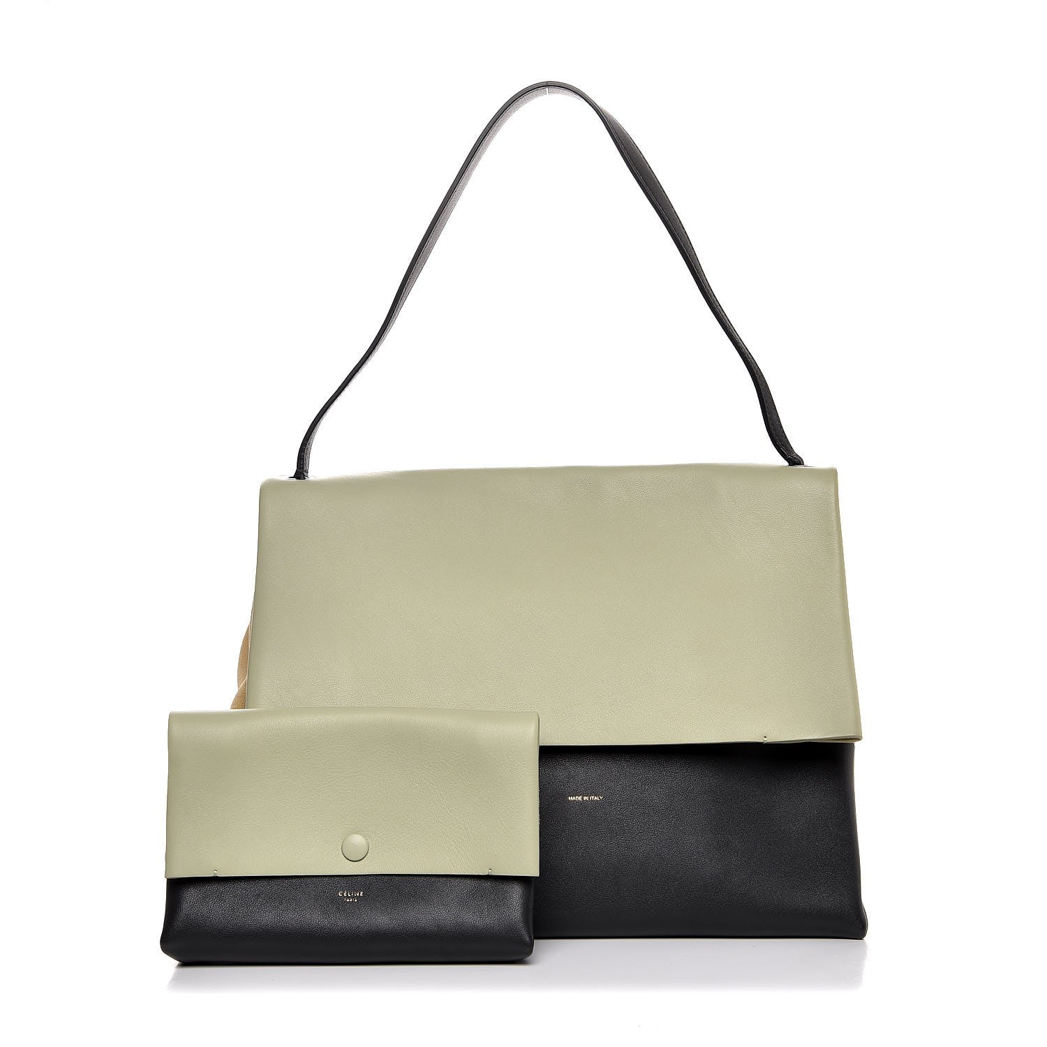 Celine Calfskin Suede All Soft Shoulder Bag Pistachio 1 of 8