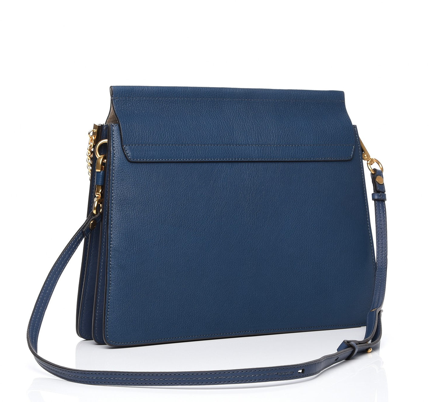 Calfskin Medium Faye Shoulder Bag Denim Blue