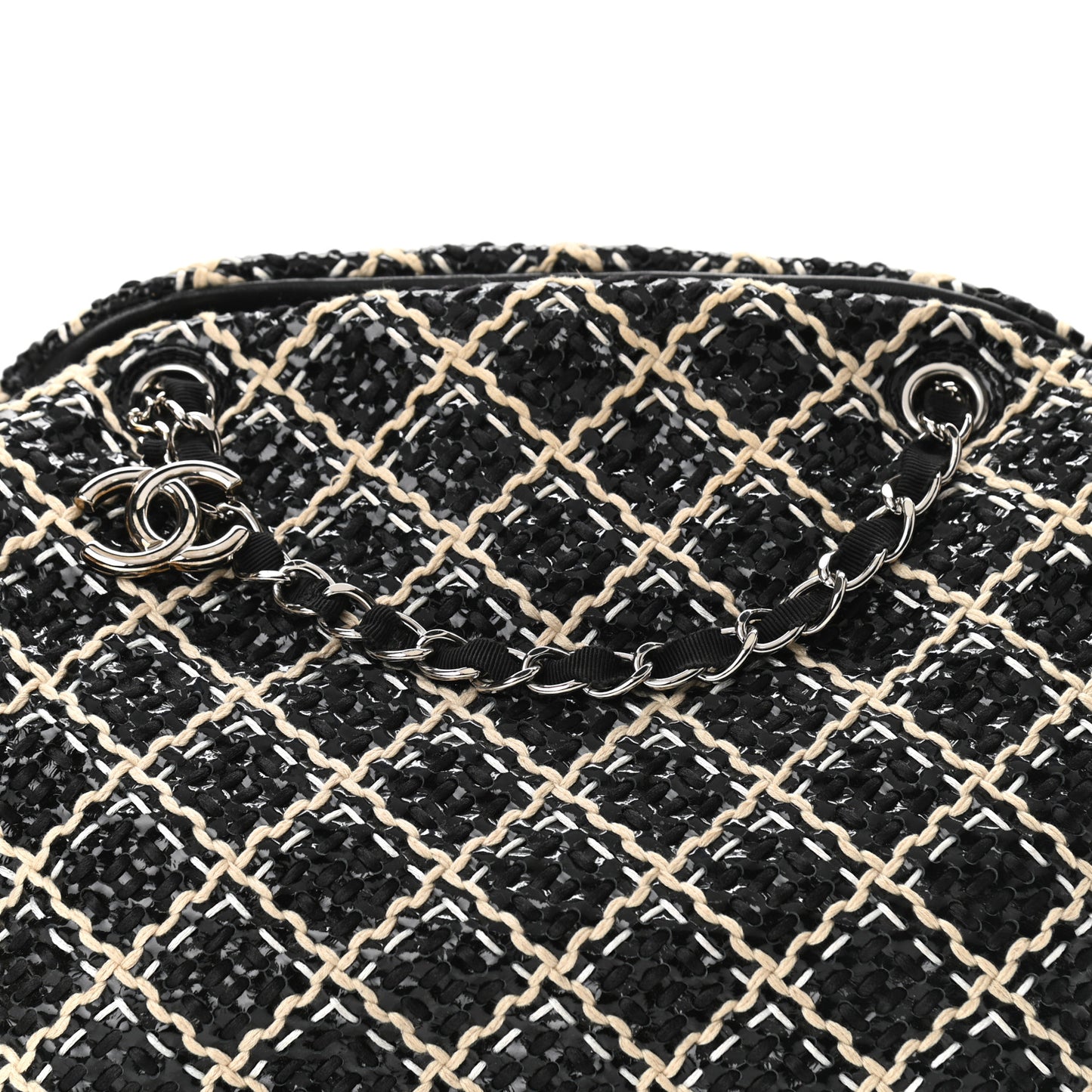 Patent Hand Embroidered Large Just Mademoiselle Black