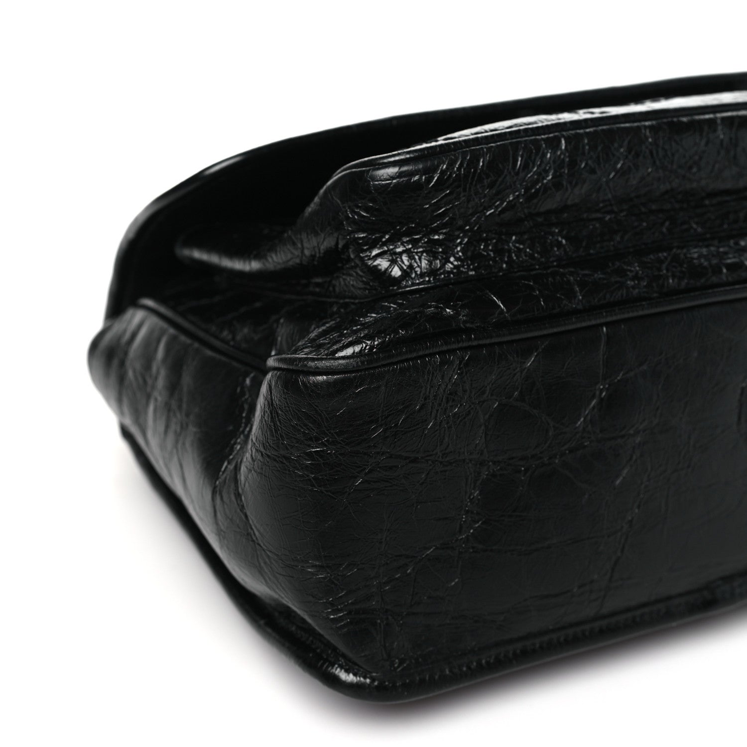 Saint Laurent Crinkled Calfskin Matelasse Monogram Medium Niki Chain Satchel Black 9 of 10
