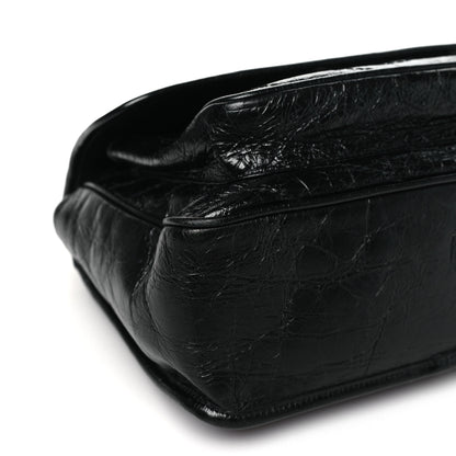 Saint Laurent Crinkled Calfskin Matelasse Monogram Medium Niki Chain Satchel Black 9 of 10