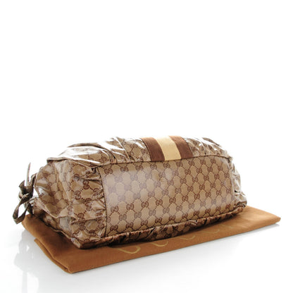 Gucci Crystal Monogram Medium Web Tote Brown 4 of 8