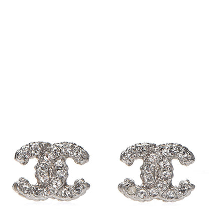 Chanel Crystal Mini Timeless CC Earrings Silver 1 of 5