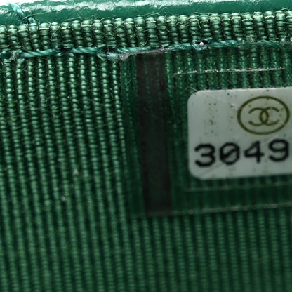 Chanel Caviar Quilted Flap Card Holder Wallet Green 8 of 9