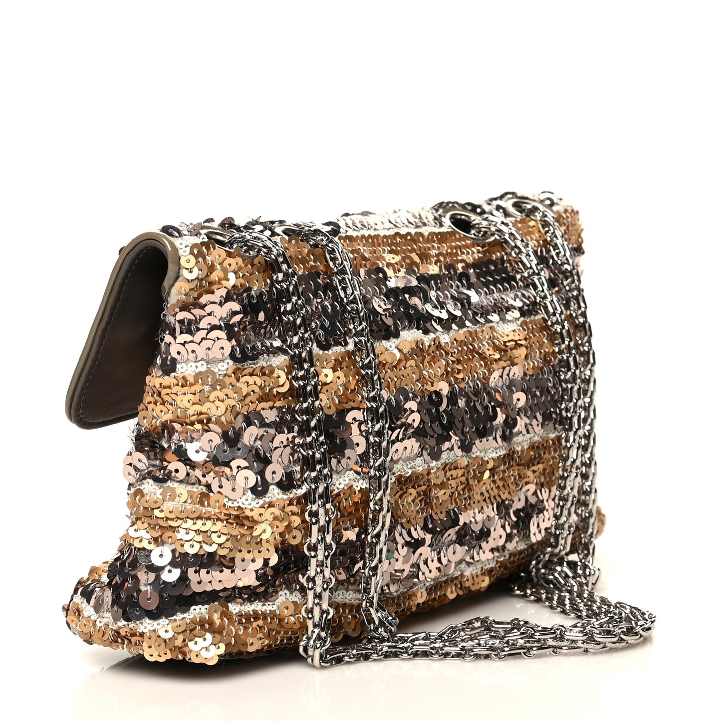 Sequin Striped Medium Reissue Flap Multicolor