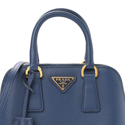 Prada Saffiano Lux Mini Promenade Tote Azzurro 7 of 10