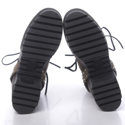 Louis Vuitton Suede Calfskin Monogram Laureate Platform Desert Boots 36 Kaki 5 of 8