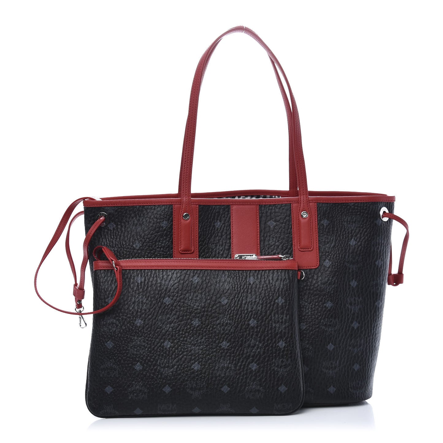 Visetos Medium Liz Reversible Shopper Tote Black Red