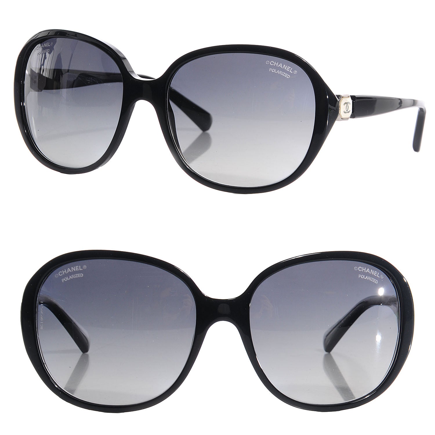 Chanel Acetate Polarized CC Round Sunglasses 5285 Black 1 of 4