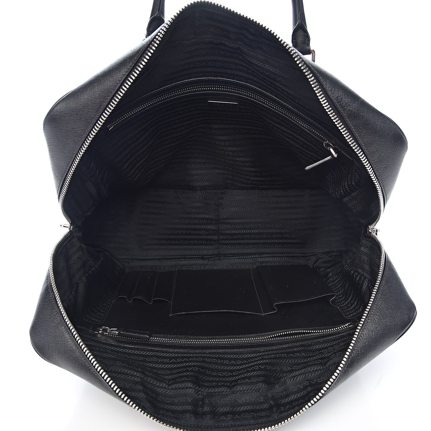 Prada Saffiano Travel Briefcase Black 5 of 19