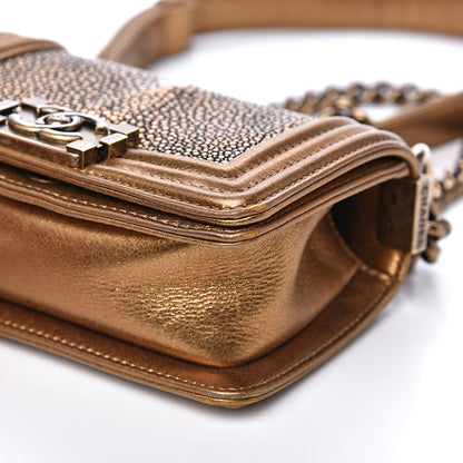 Chanel Galuchat Stingray Mini Boy Flap Gold 8 of 16