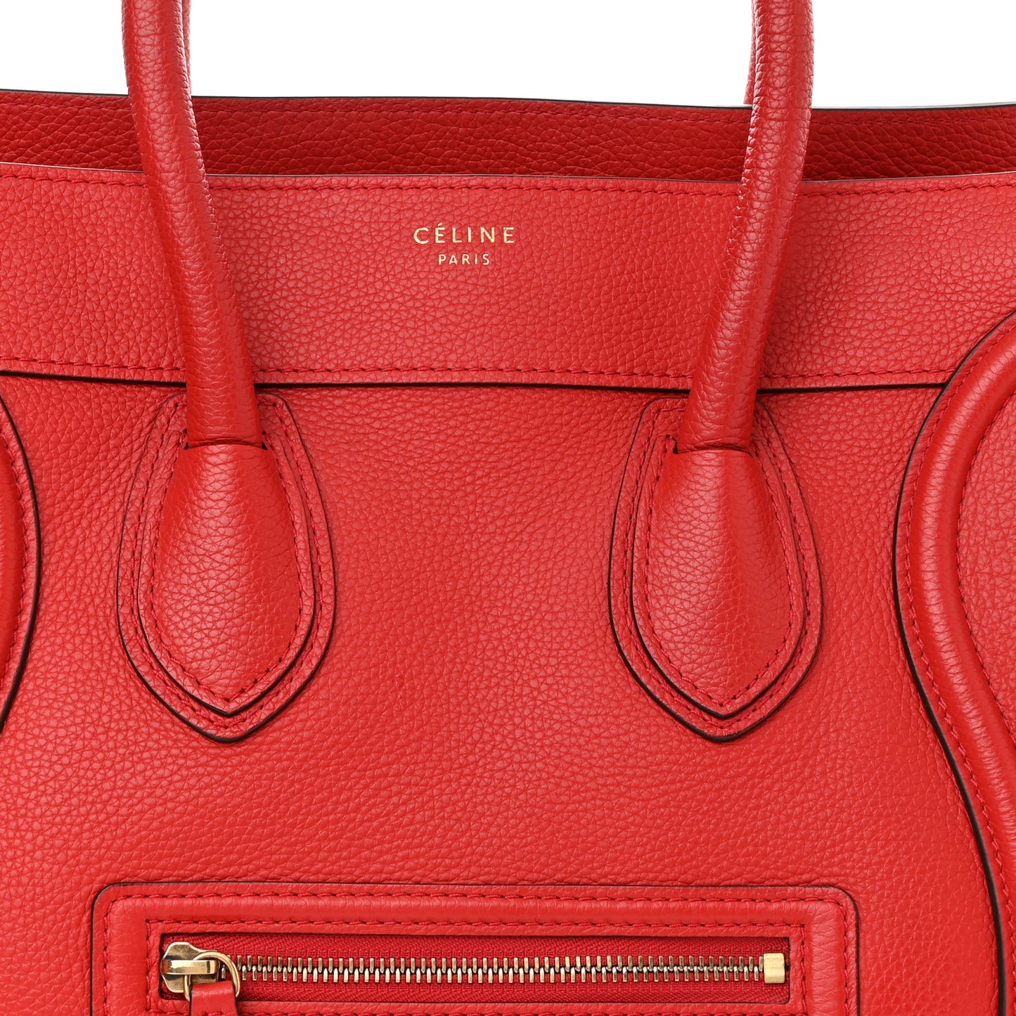 Drummed Calfskin Mini Luggage Coquelicot