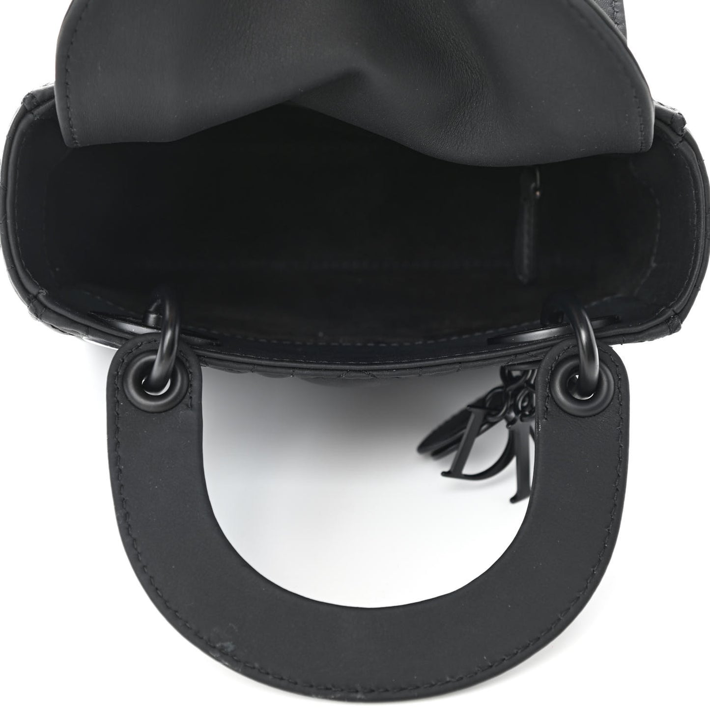 Ultra Matte Calfskin Cannage Mini Lady Dior Black