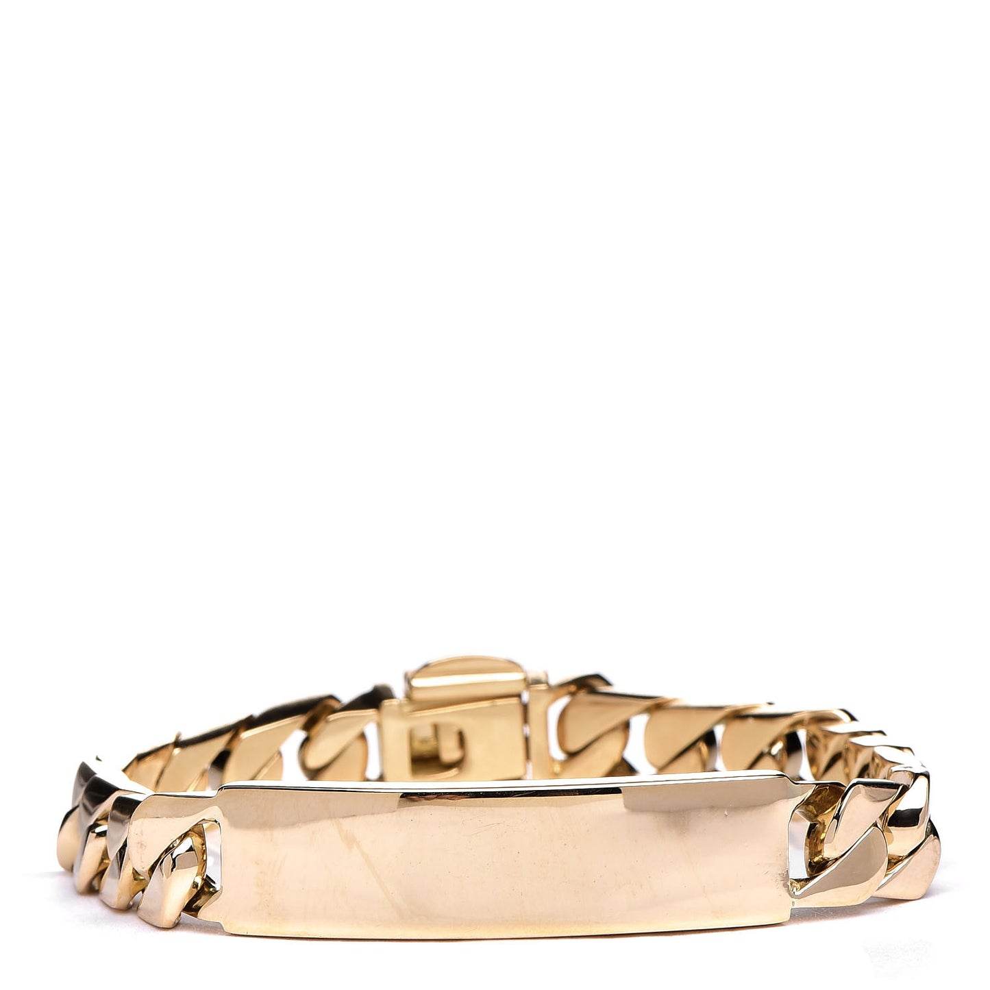 18K Yellow Gold Curb Link ID Bracelet