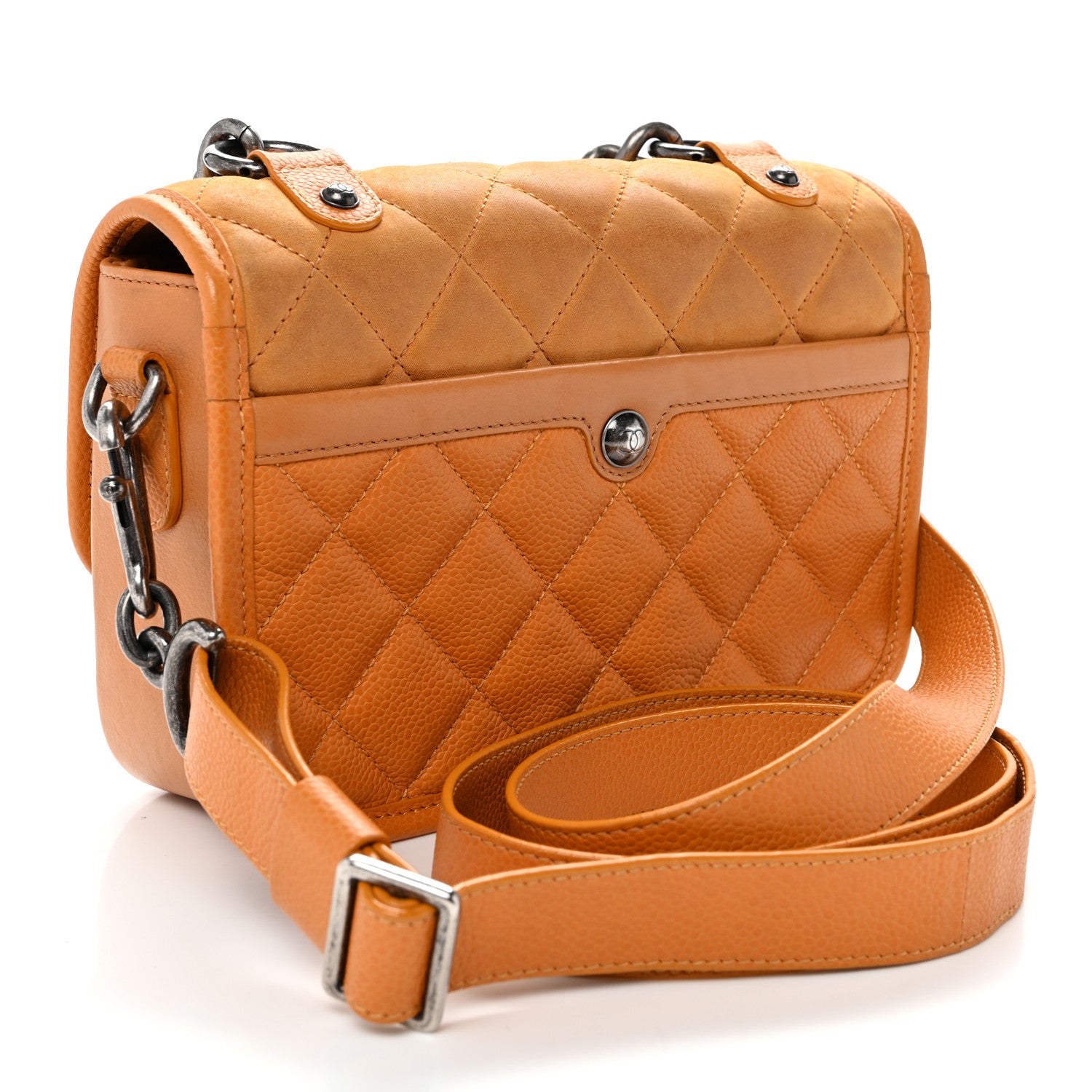 Chanel Nubuck Caviar Quilted Small Daily Carry Messenger Yellow 3 of 10